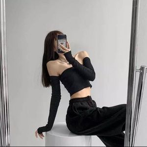 Women Camis Tube Summer Skinny Crop Fashion Harajuku Removable Sleeve Feminine